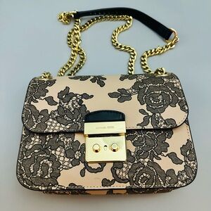 Michael Kors Sloan Medium Chain Lace Leather Shoulder Bag